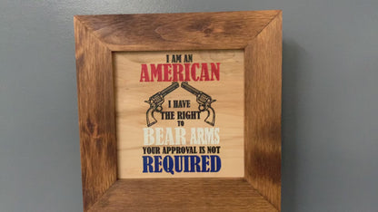 Patriotic 2nd Amendment I Have The Right To Bear Arms Hidden Gun Storage Firearm Concealment Wall Decor