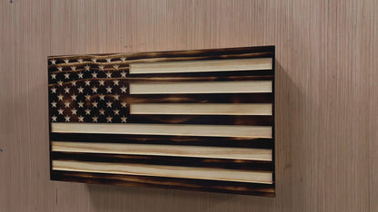 Burnt American Flag Hidden Gun Storage Cabinet