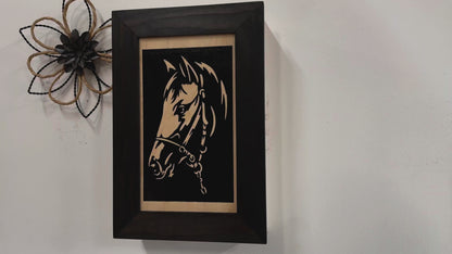 Hidden Gun Safe Black Horse Wall Art Decoration - Secure Gun Cabinet by Bellewood Designs