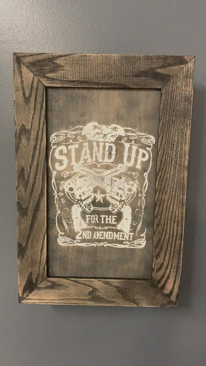 Stand Up for the 2nd Amendment Hidden Gun Storage Firearm Concealment Wall Decor