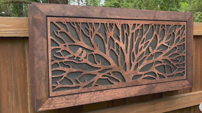 Large Hidden Gun Storage Cabinet Tree of Life Wall Decor - Birds In a Tree Concealed Gun Cabinet