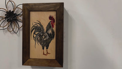 Hidden Gun Cabinet Farmhouse Rooster Art Wall Decoration - Secure Gun Safe by Bellewood Designs