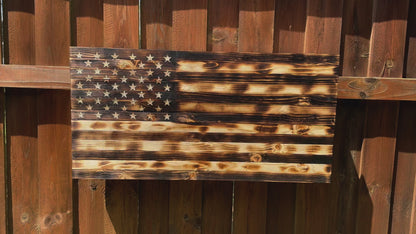 Large Burnt American Flag Hidden Gun Storage Cabinet (Burnt)