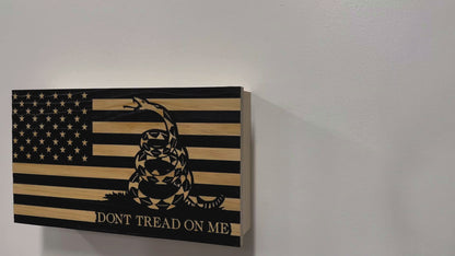 Dont Tread On Me Secure Decorative Wall-Mounted Gun Cabinet (Stripes)