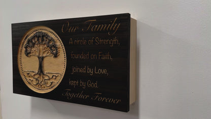 Our Family Tree Roots Wall Decoration Gun Safe - Securely Store Your Gun Safely in Plain Sight